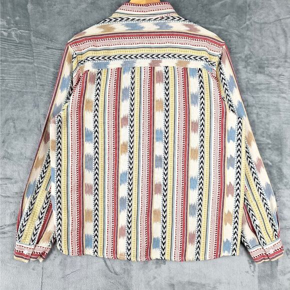Mens Shirt Large Shacket Western Cowboy Rodeo Retro 3D Textured Stripe Southwest - Picture 8 of 8